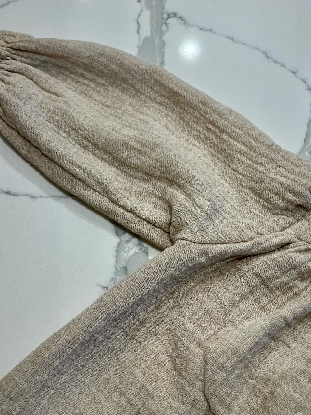 ZARA Kids Beige Linen-Blend Dress with Gingham Bow❤️ - Picture 5 of 9